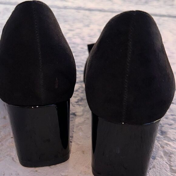 Bandolino Women's Black Suede  Chunky Heel Pumps Kiltie Tassel Shoes SZ 9.5 - Picture 6 of 12